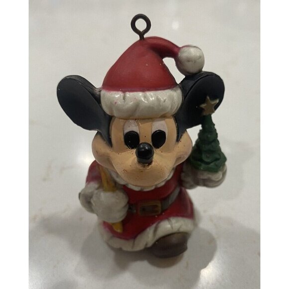 3/$15 SALE - Vintage Disney Kurt S. Adler Santa Mickey Mouse Ceramic Ornament - Picture 1 of 8